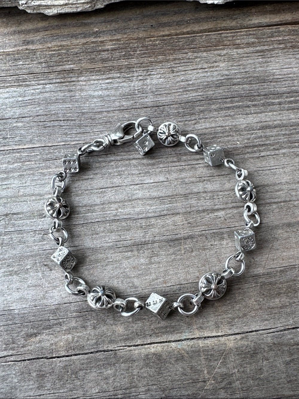 Chrome Heart Sterling Silver Dice Bracelet
